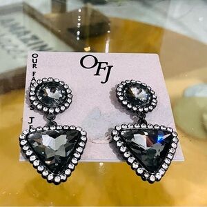 OFJ Gray Crystal Earrings
